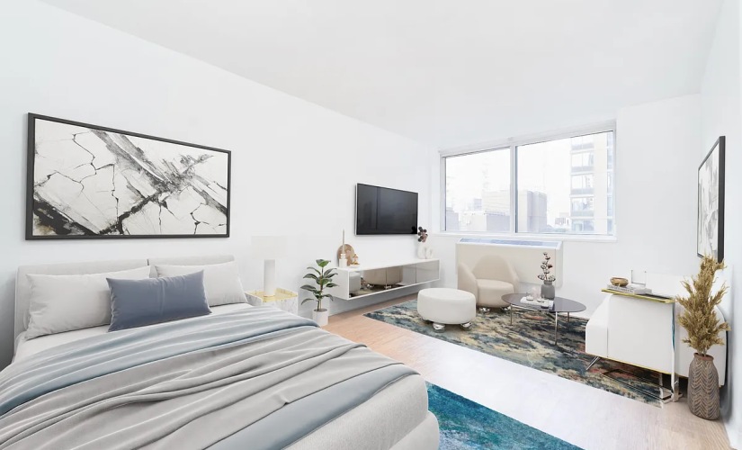 6F - Studio floorplan layout with 1 bathroom and 421 square feet