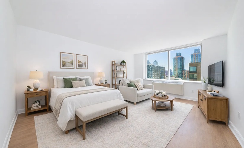12F - Studio floorplan layout with 1 bathroom and 421 square feet
